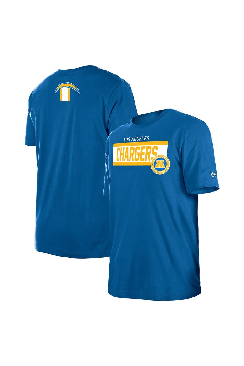 Men's New Era  Blue Los Angeles Chargers 3rd Down High Density Print T-Shirt, Main, color, Blue