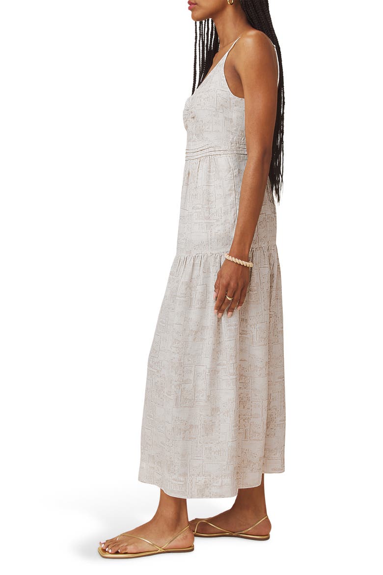 Darcy Stamp Print Maxi Dress, Alternate, color, LIGHT FAWN/ STAMP PRINT