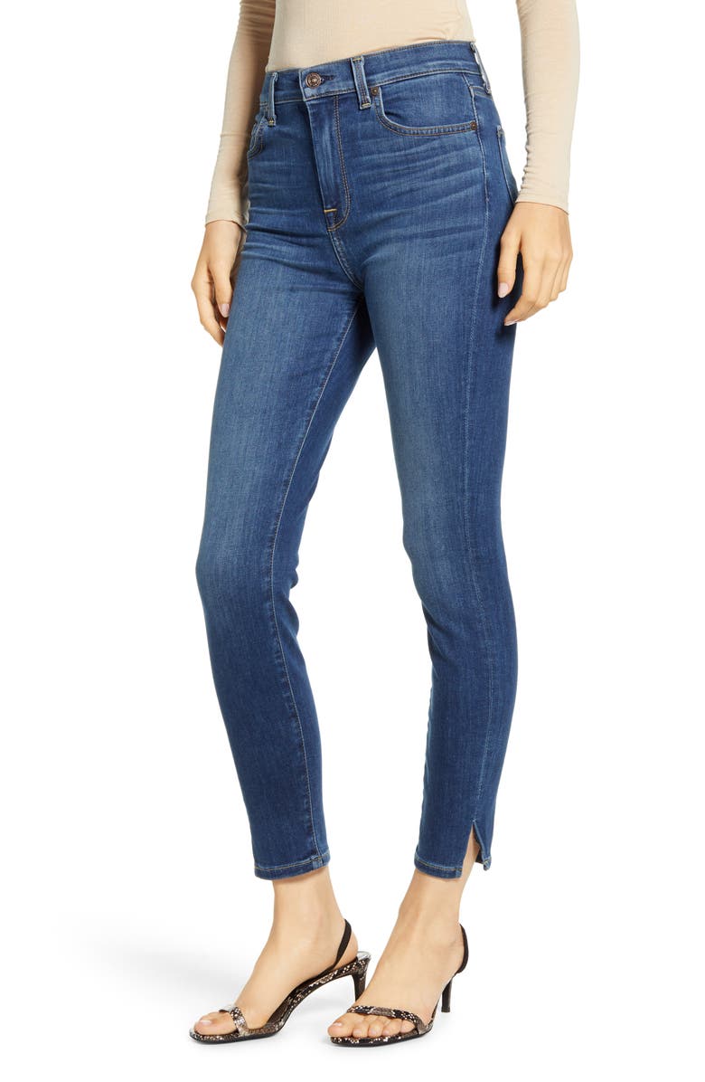 7 For All Mankind High Waist Side Snip Ankle Skinny Jeans, Main, color,