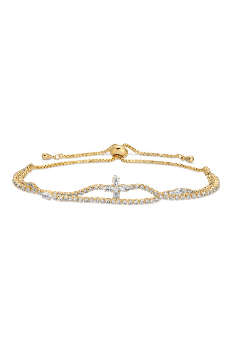 Ebony CZ 2-Pack Assorted Bracelets, Alternate, color, GOLD