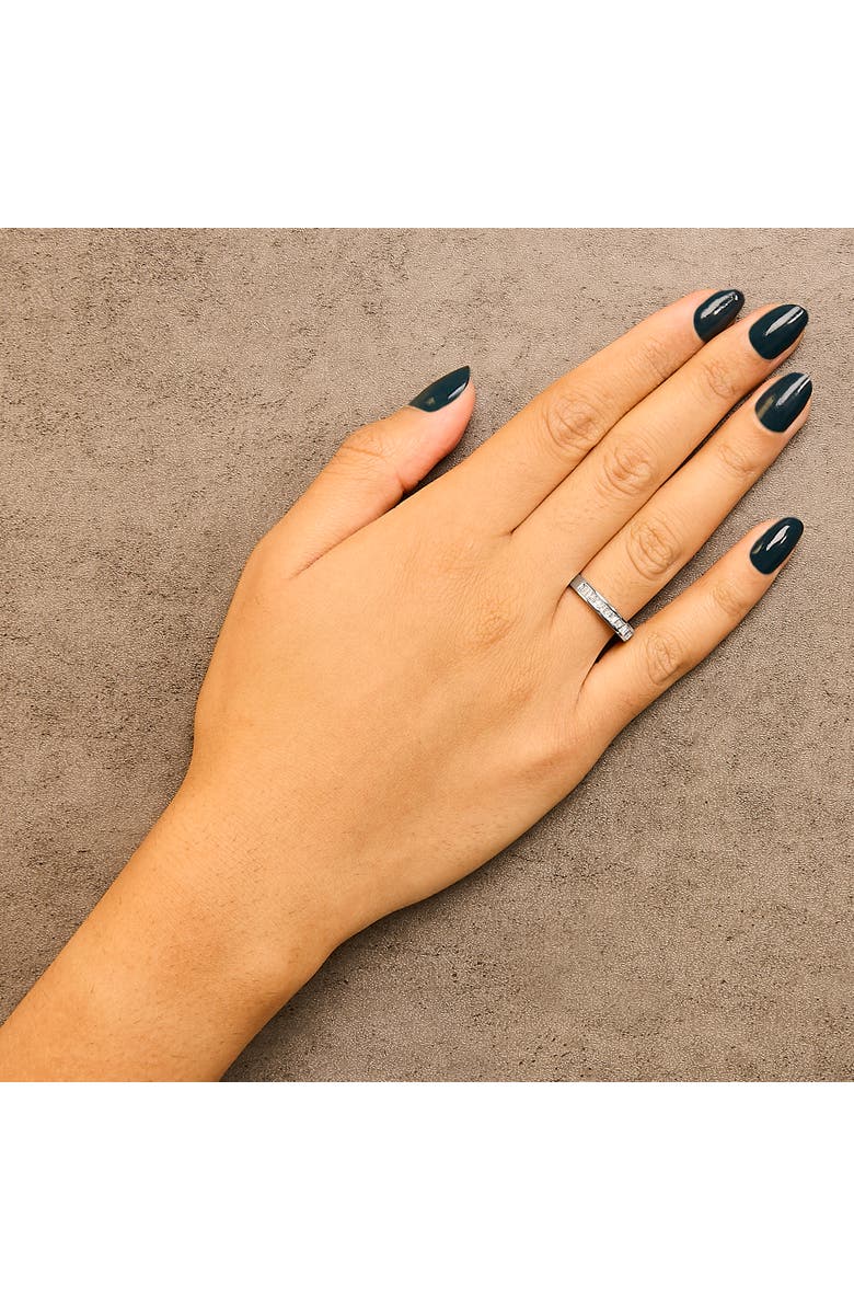 Haus of Brilliance .925 Sterling Silver 1/3 Ctw Baguette Cut Diamond Channel Set Stackable Wedding Ring, Alternate, color, Silver