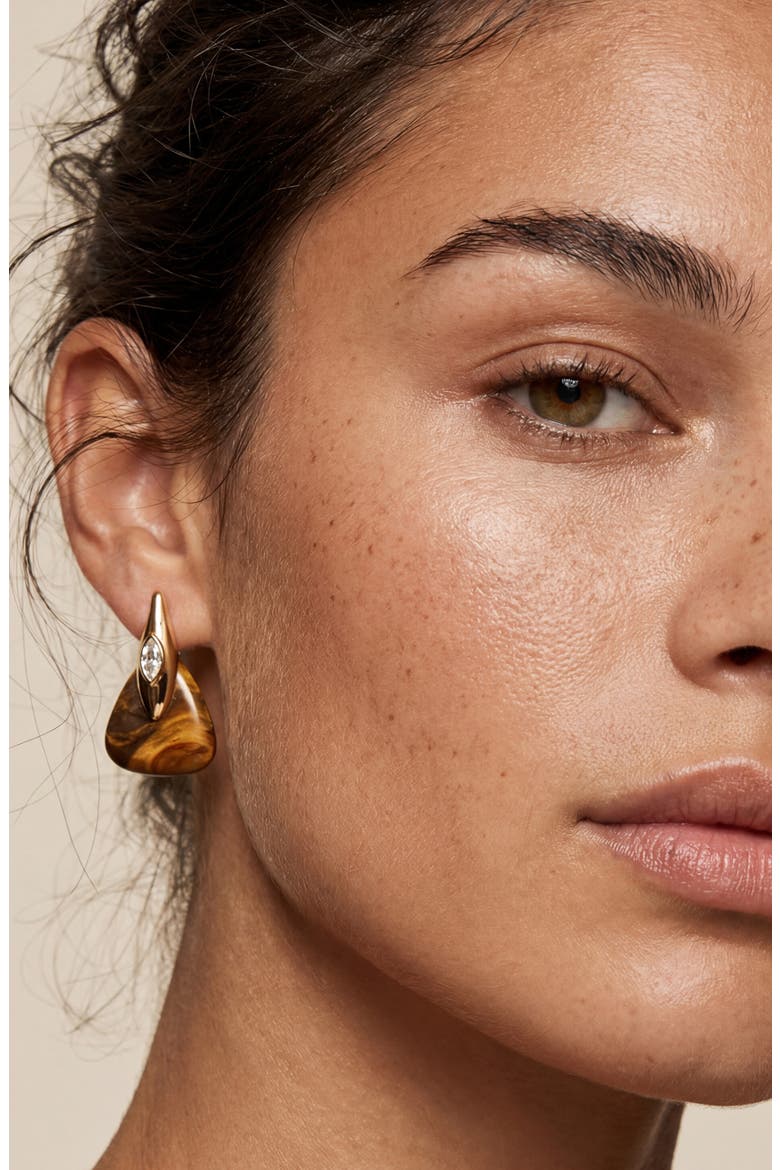 Tiger's Eye Solstice Stud Earrings, Alternate, color, TIGERS EYE