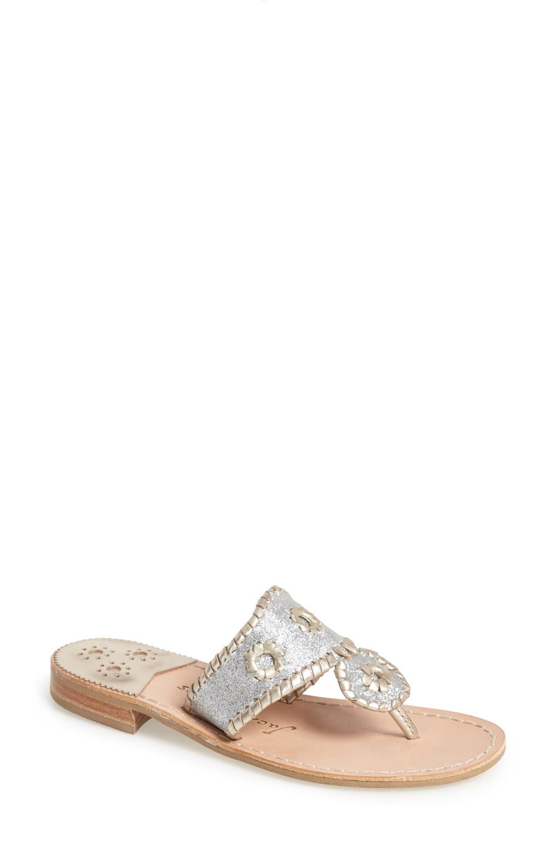 'Sparkle' Sandal, Main, color, SILVER/ PLATINUM