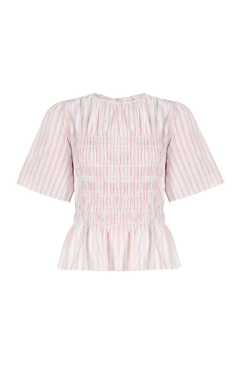 Ro&Zo Stripe Shirred Top, Alternate, color, Pink