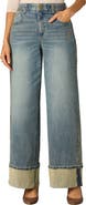 Wit & Wisdom Skyrise Cuffed High Waist Wide Leg Jeans
