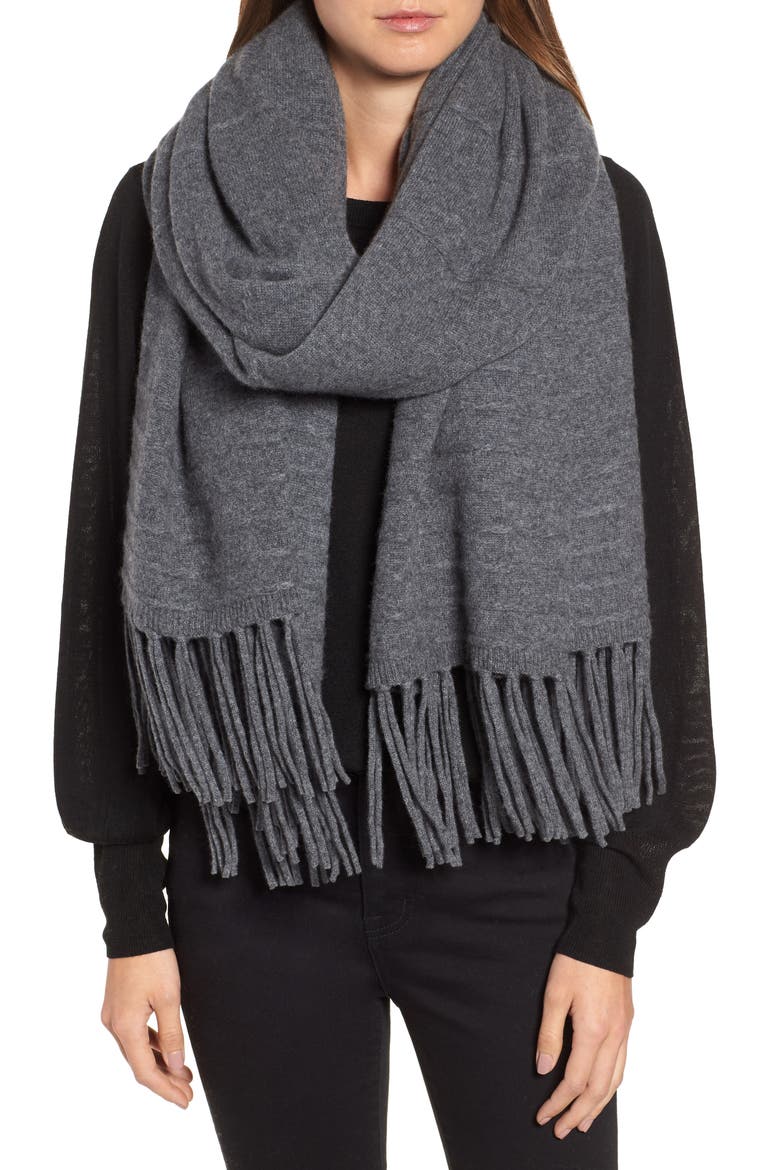 Cashmere Wrap, Alternate, color, GREY DARK HEATHER