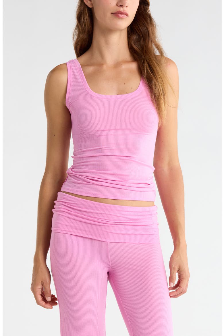 Dreamy Rib Pajama Tank, Main, color, PINK CRAYON