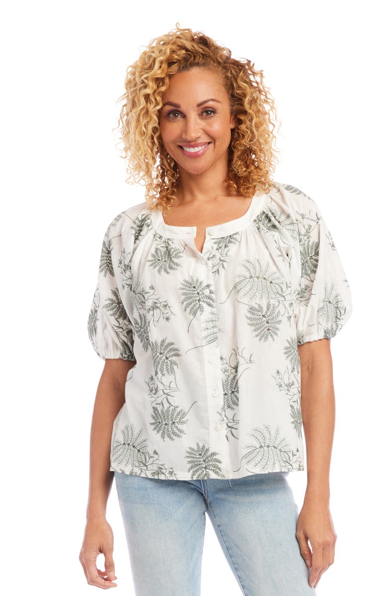 Karen Kane Embroidered Eyelet Peasant Blouse, Alternate, color,