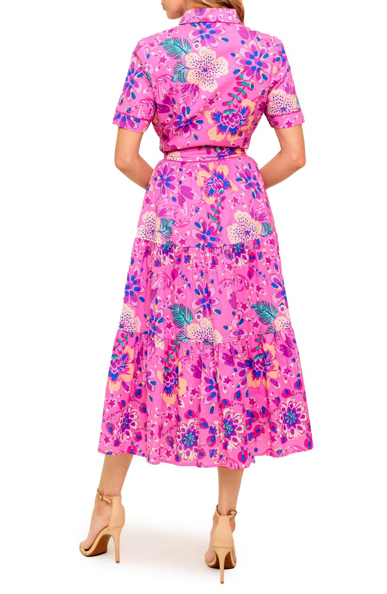 FLYING TOMATO Button-Up Fit & Flare Midi Dress, Alternate, color,