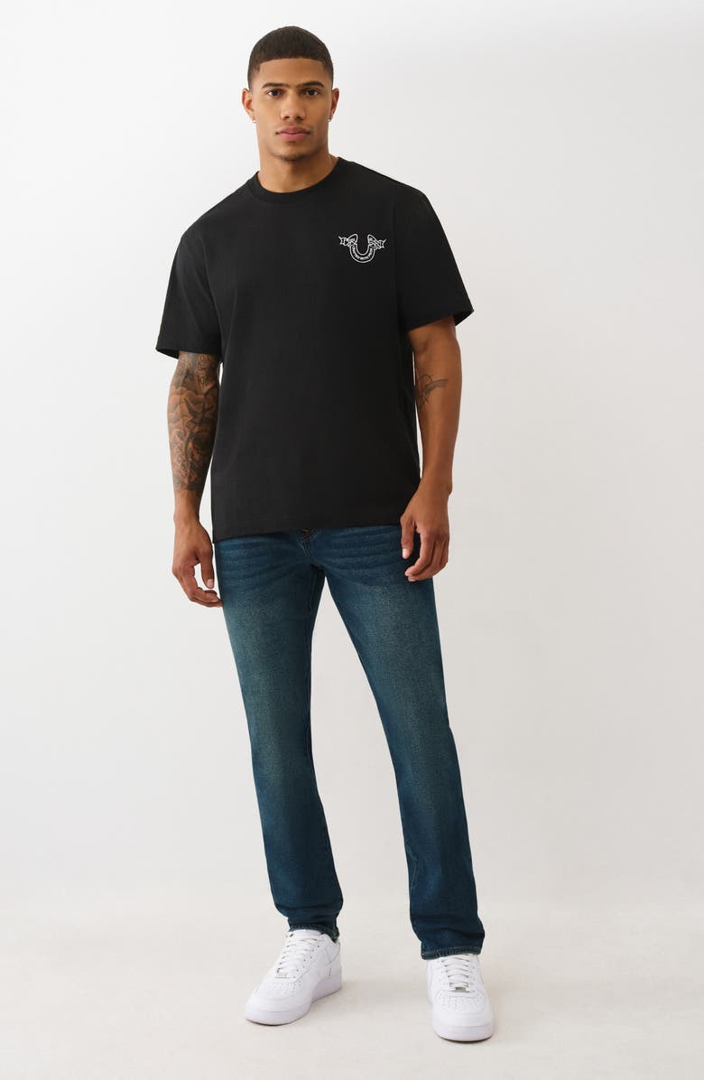 True Religion Heavy Ribbon Cotton T-Shirt, Alternate, color, Jet Black