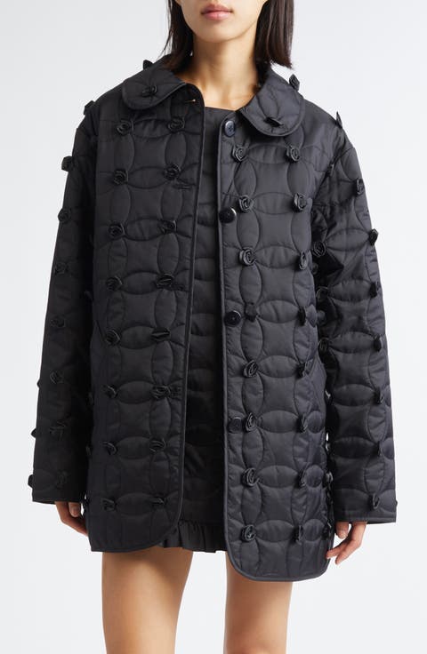 Gender Inclusive Arnie Rosette Embellished Quilted Jacket