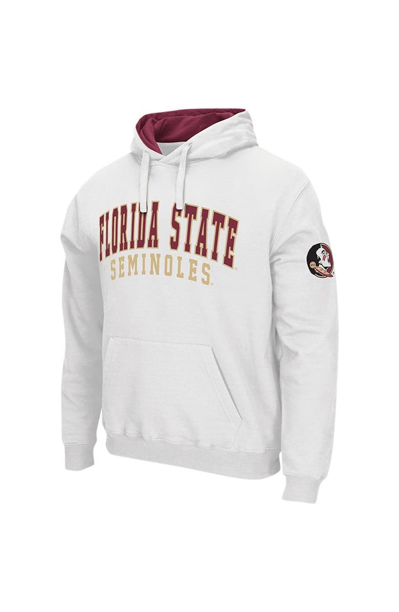 COLOSSEUM Men's Colosseum White Florida State Seminoles Double Arch Pullover Hoodie, Alternate, color, 