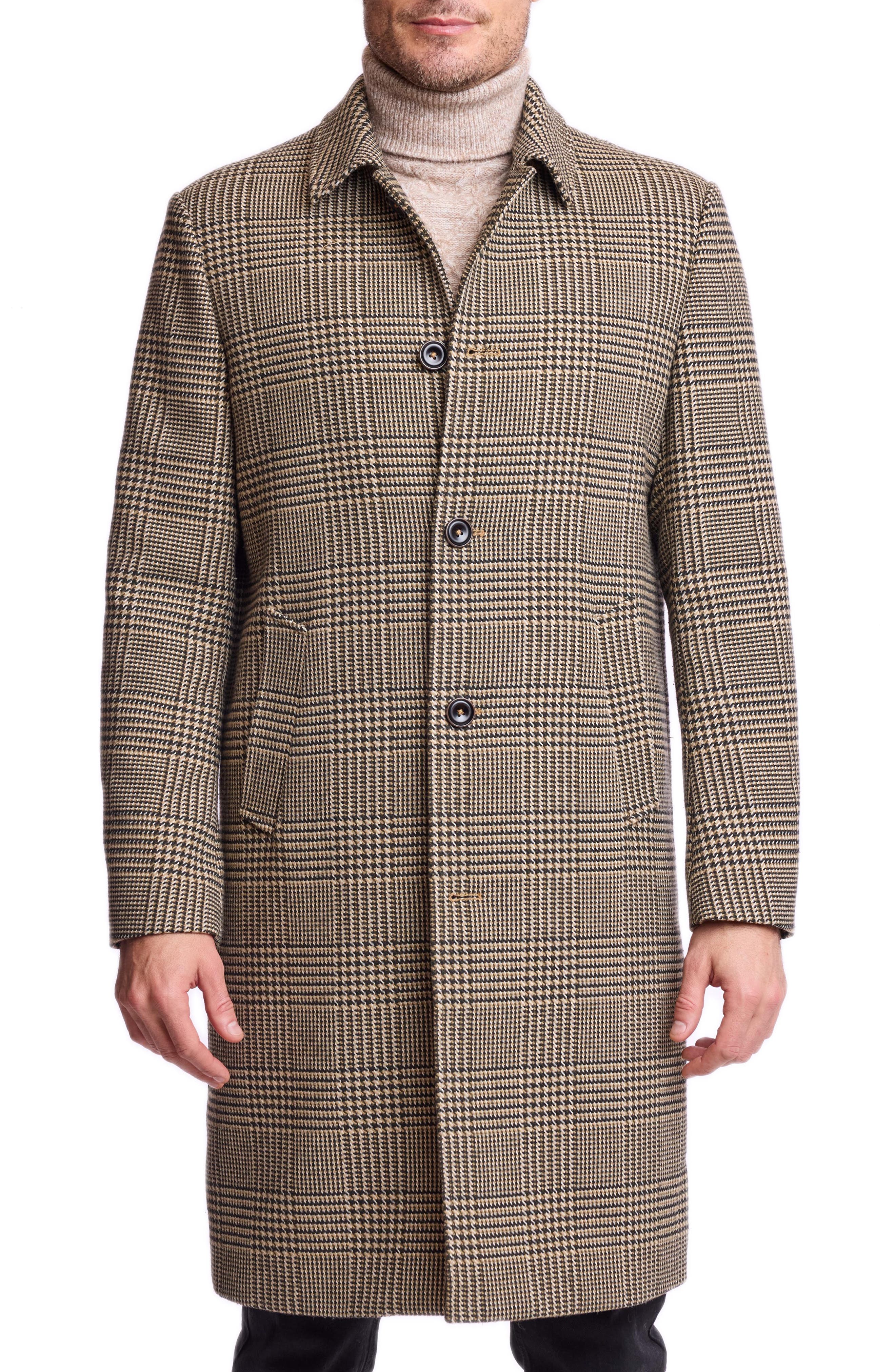 Houndstooth Stretch Overcoat