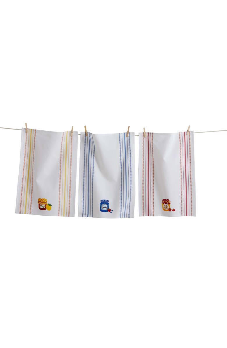 tag Fresh Pick Jam Jar Dishtowel Set/3 Multi Cotton Summer, Main, color, White