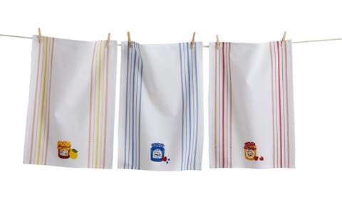 Fresh Pick Jam Jar Dishtowel Set/3 Multi Cotton Summer