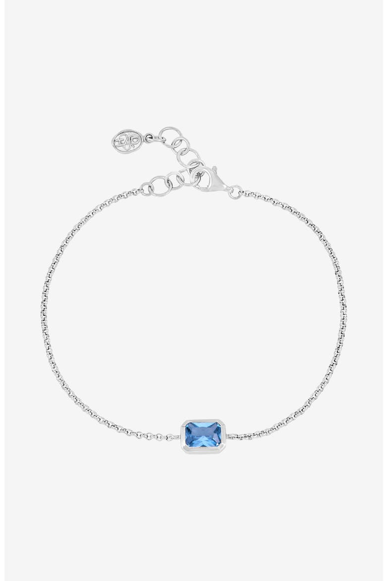 Blue Topaz Octagon Chain Bracelet, Main, color, Sterling Silver