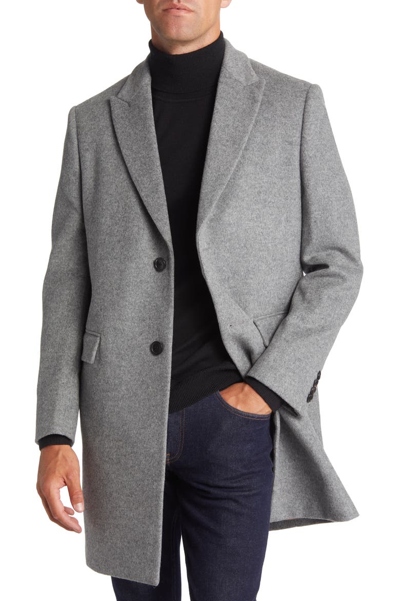 Sutton Wool Overcoat, Main, color, LIGHT GREY