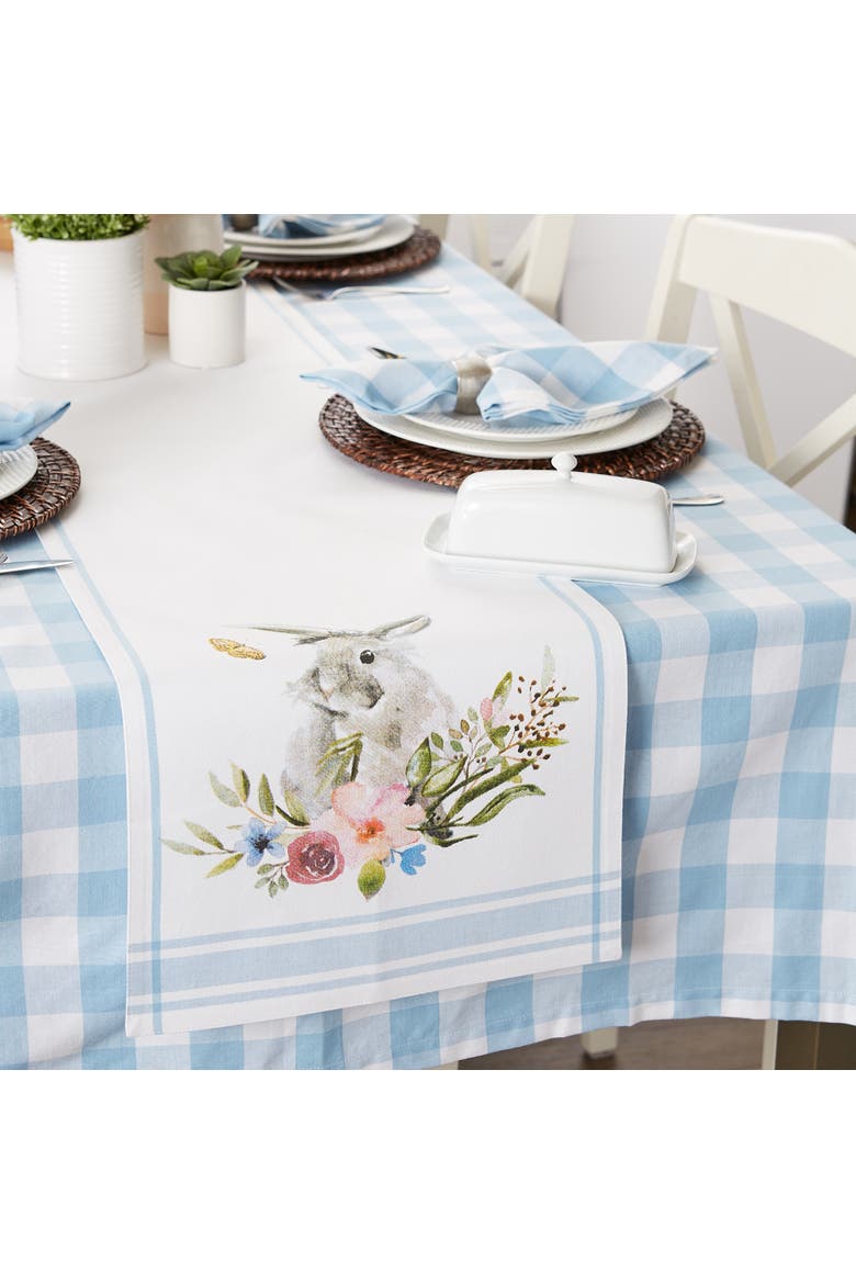 Garden Bunny Printed Table Runner, Alternate, color, Garden Bunny