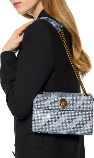 Medium Kensington Crystal Embellished Denim Shoulder Bag
