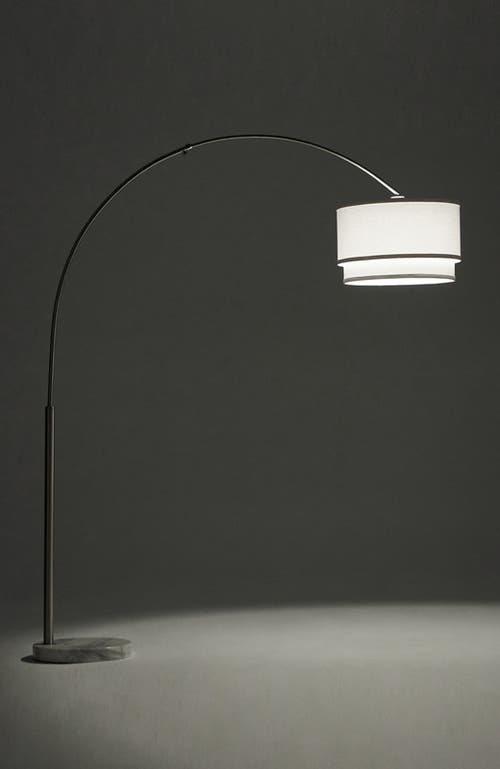 Brightech Mason 81" Modern Adjustable Led Floor Lamp With Heavy-weighted Marble Base, Bulb Included In Silver