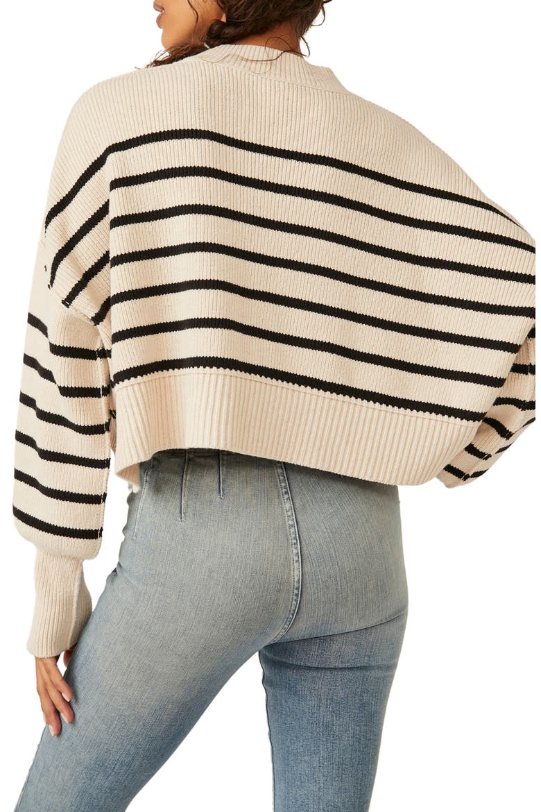Easy Street Stripe Rib Crop Sweater, Alternate, color, PEARL COMBO