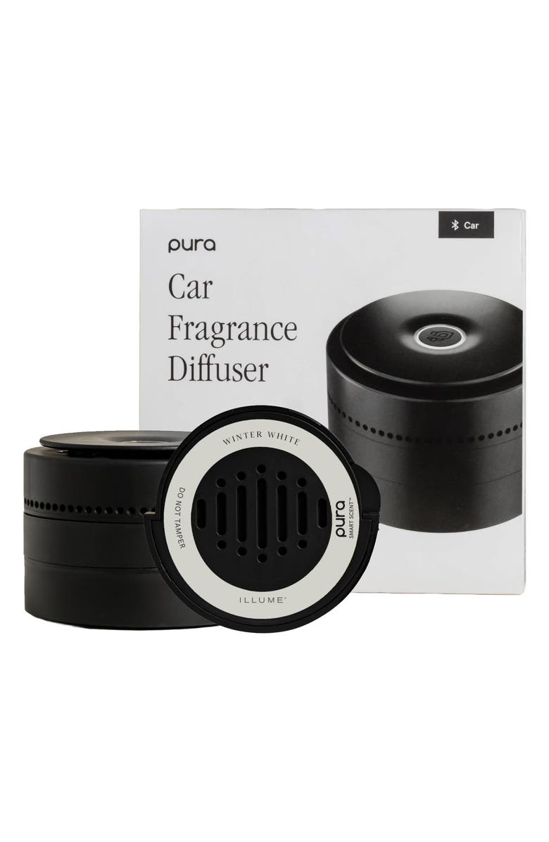 PURA x Illume Winter White Car Fragrance Diffuser Set, Main, color, Black Multi