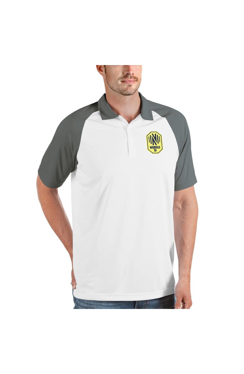 ANTIGUA Men's Antigua White/Gray Nashville SC Nova Polo, Main, color, 