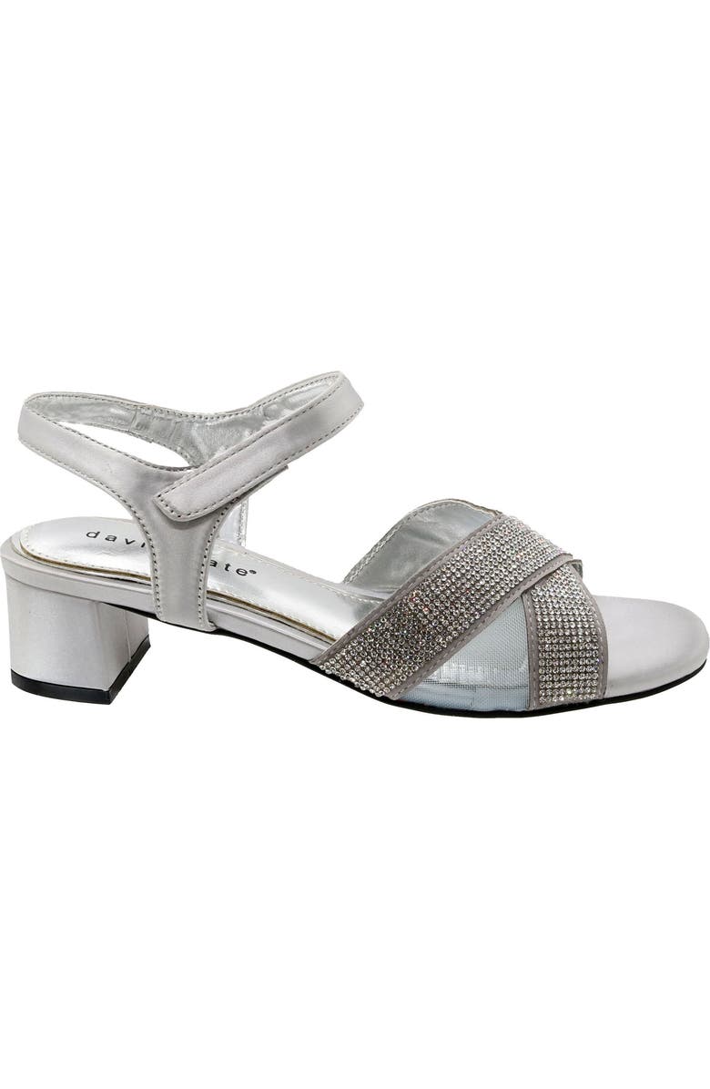 David Tate Holiday Ankle Strap Sandal, Alternate, color, Silver Satin
