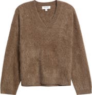 Nordstrom Brushed Cashmere V-Neck Sweater