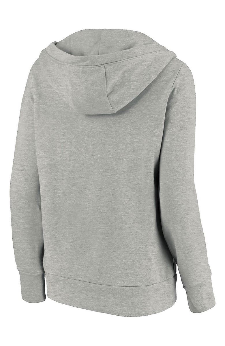 FANATICS Women's Fanatics Branded Heathered Gray Los Angeles Dodgers Official Logo Crossover V-Neck Pullover Hoodie, Alternate, color, Heather Gray