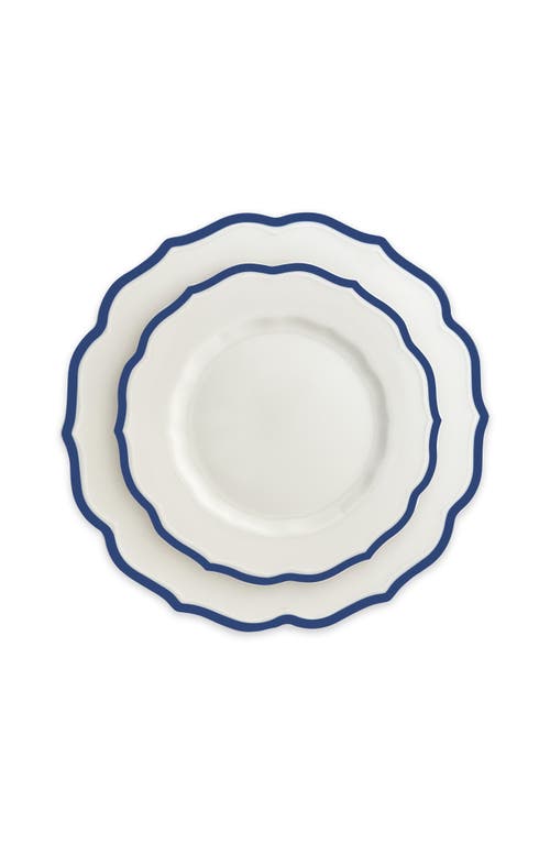 Caskata Stella Blue Scalloped Dinner Plate In Blue