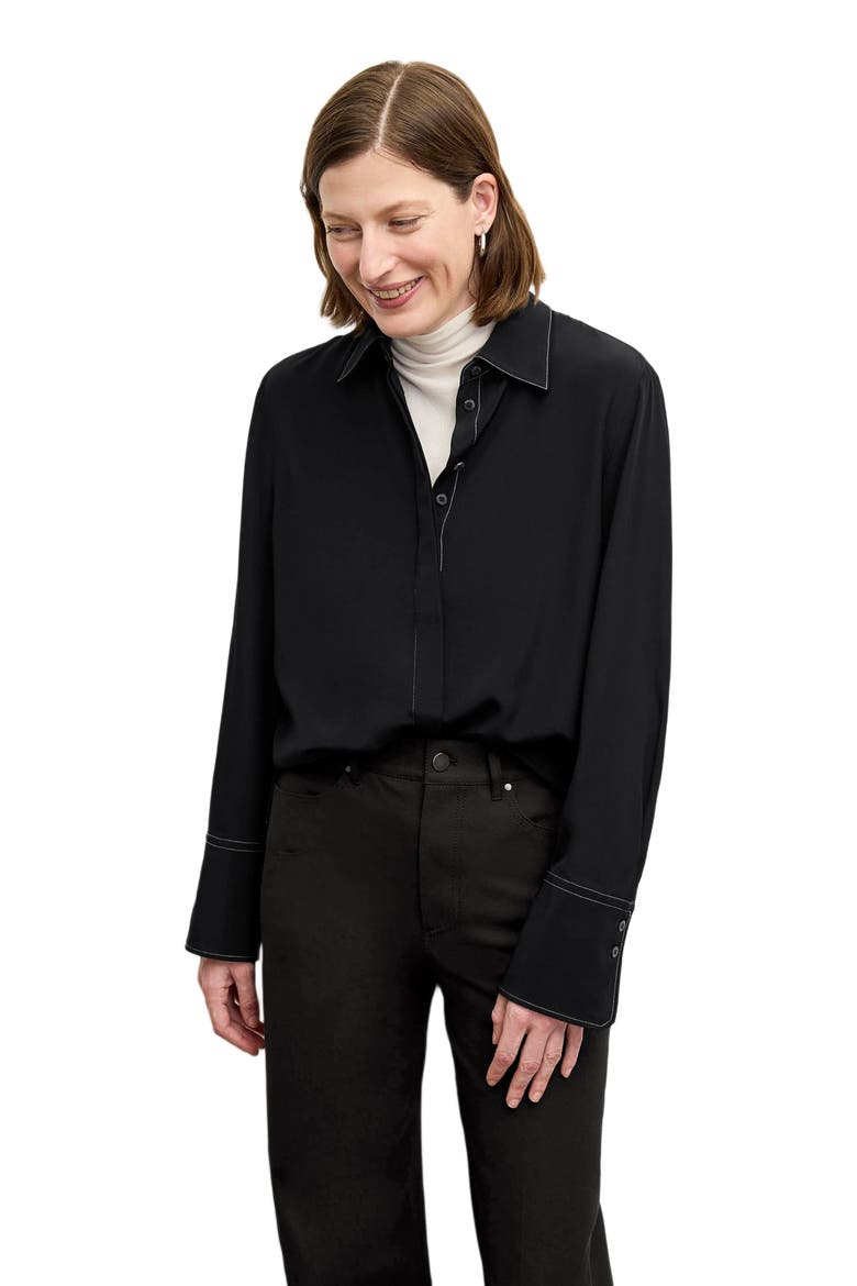 Mira Top - Washable Silk Top Stitch, Alternate, color, Black