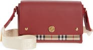 Burberry Note Leather & Vintage Check Crossbody Bag
