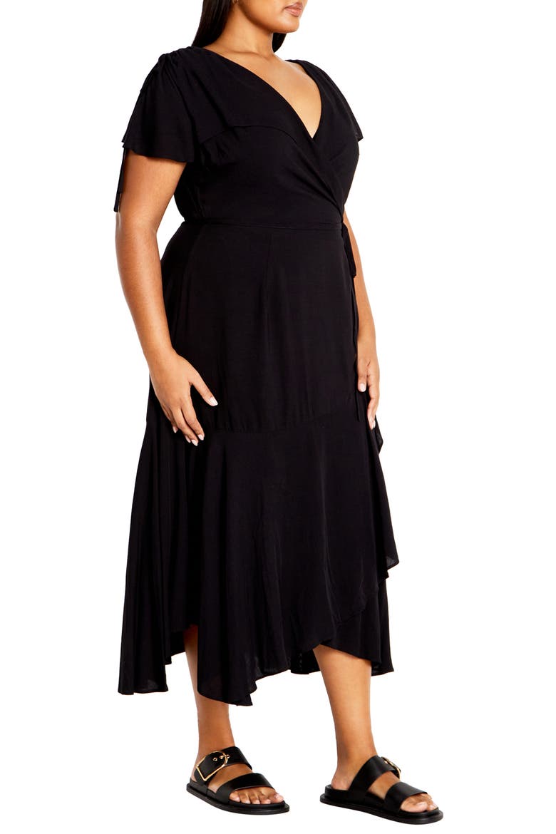 Imogen Wrap Dress, Alternate, color, BLACK