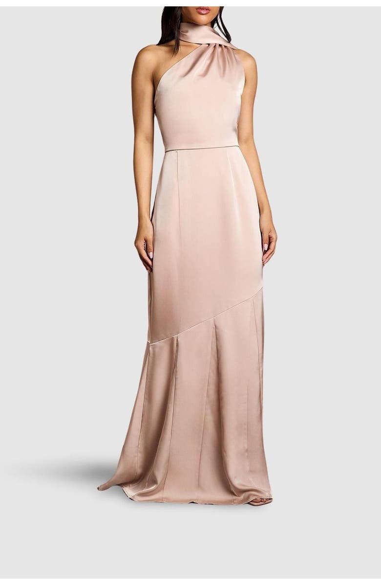 Coast Satin One Shoulder Maxi Dress, Alternate, color, Blush