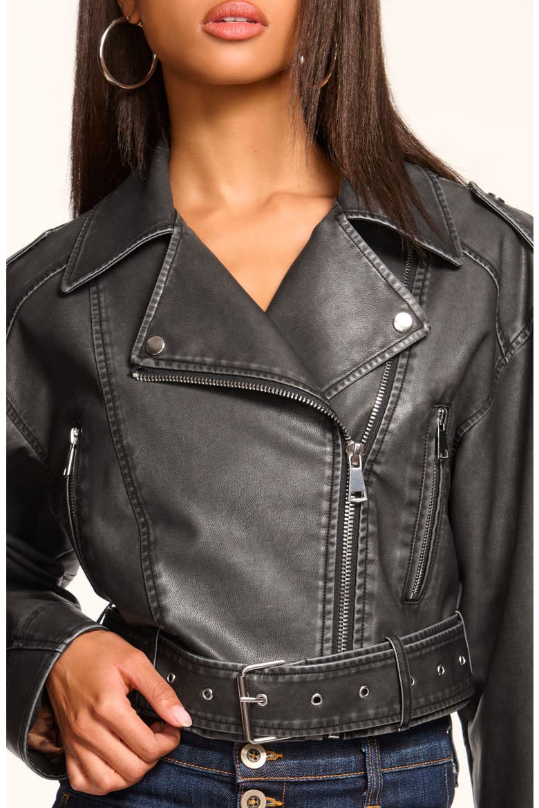 Layana Faux Leather Jacket, Alternate, color, BLACK FAUX LEATHER