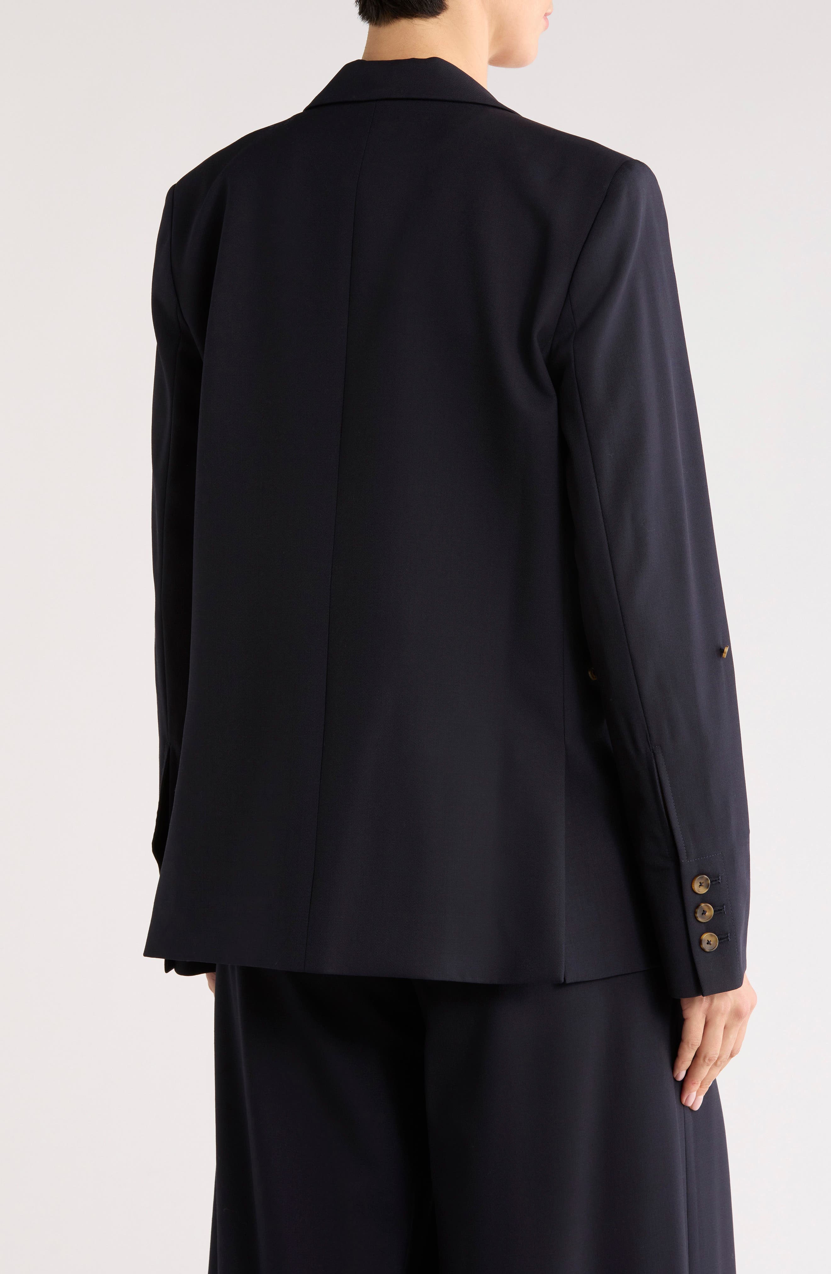 Solid Stretch Wool Blazer - image 2
