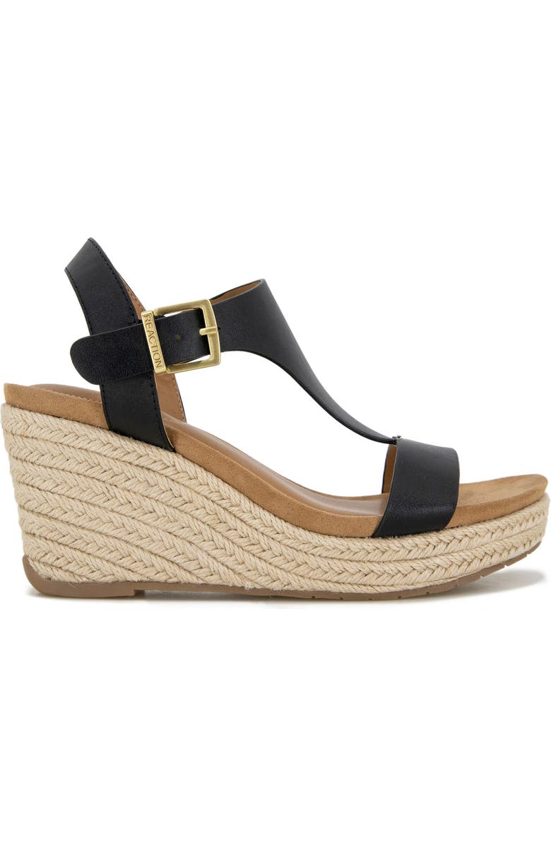 Reaction Kenneth Cole Card Platform Wedge Sandal, Alternate, color, Black/Black