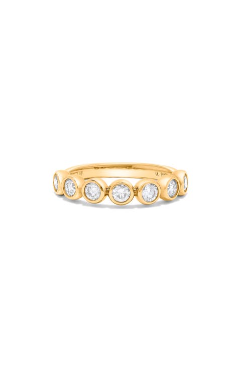 Bezel Set Diamond Stacking Ring - 0.75ct.