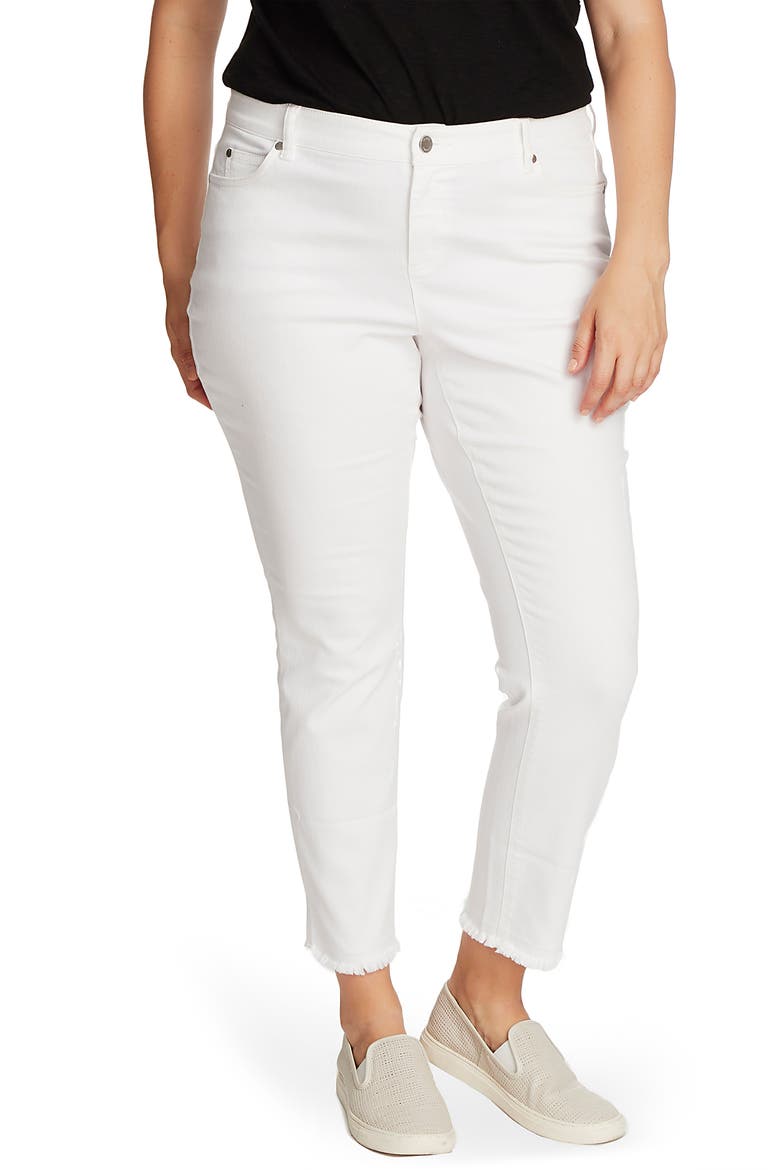Fray Hem Jeans, Main, color, ULTRA WHITE