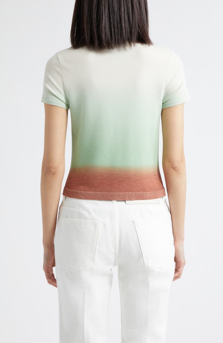 3.1 Phillip Lim Short Sleeve Crop Wool Blend Cardigan, Alternate, color, Flame-Cactus Multi