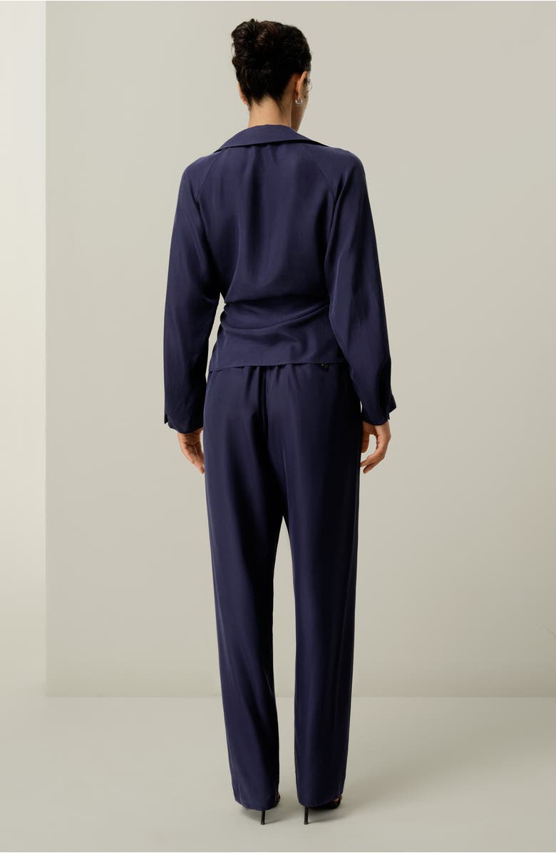 Lilysilk Multipositional Silk Habotai Shirt, Alternate, color, Blueberry