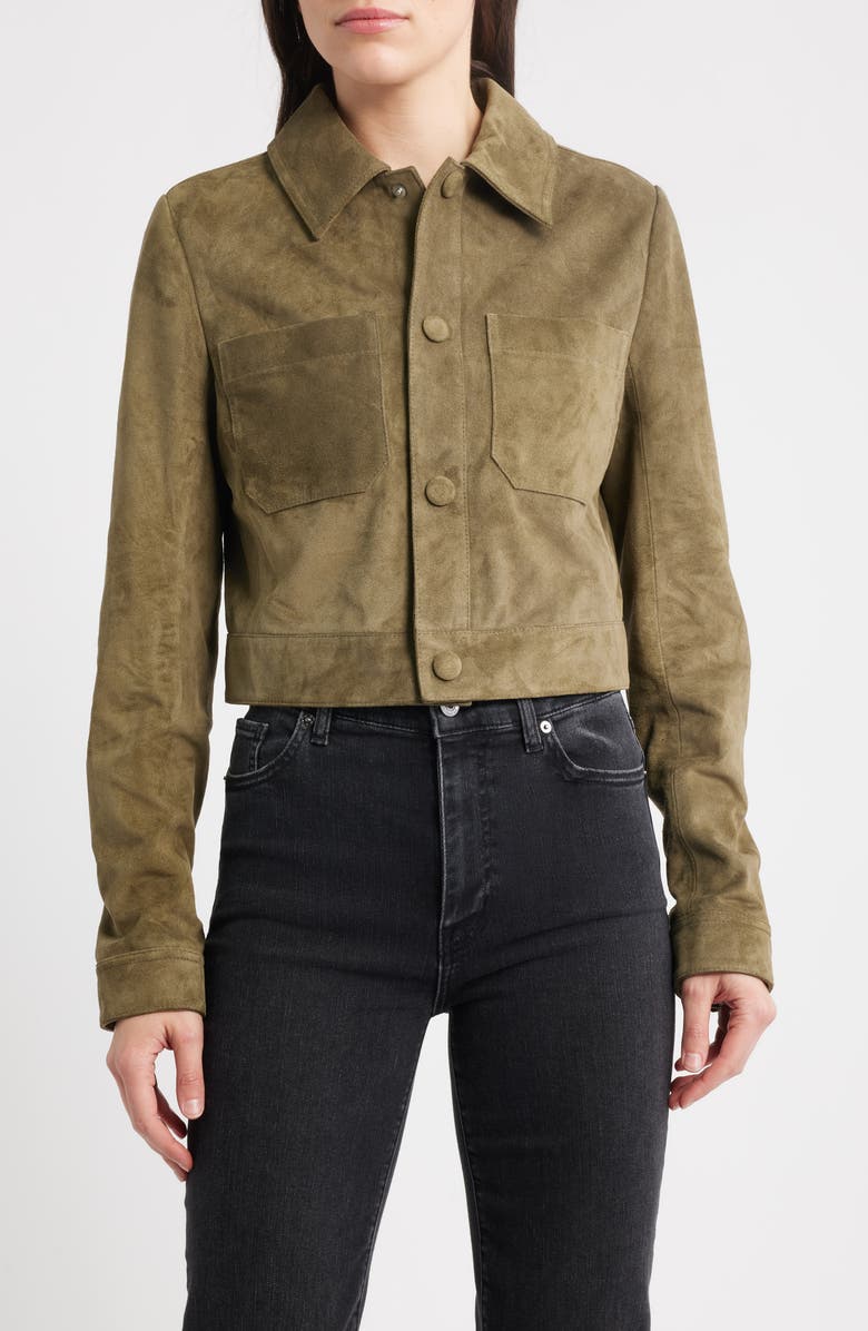 FRAME The Small Suede Jacket, Alternate, color, Cypress