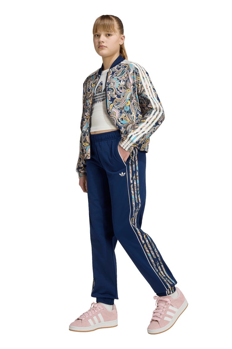 Kids' x Liberty london The Loose Crop Paisley Track Top, Alternate, color, NIGHT INDIGO/ MULTICOLOR