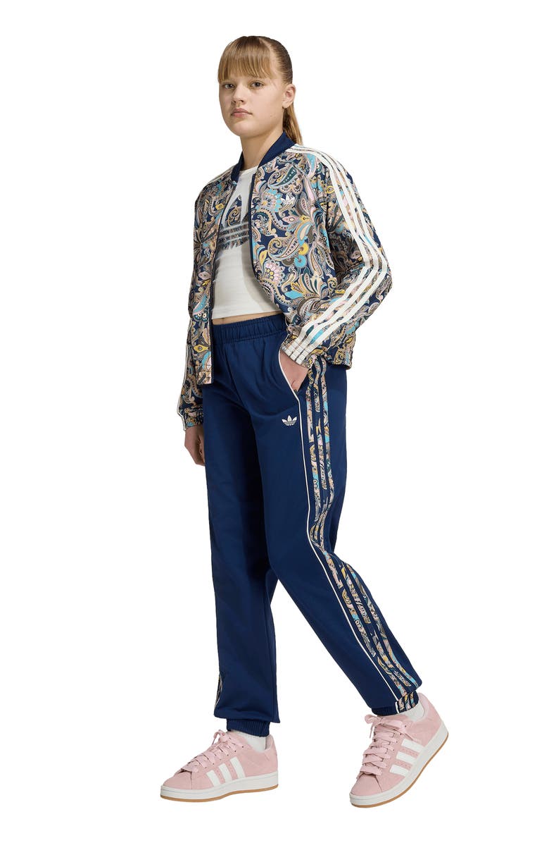 adidas Kids' x Liberty london The Loose Crop Paisley Track Top, Alternate, color, Night Indigo/ Multicolor