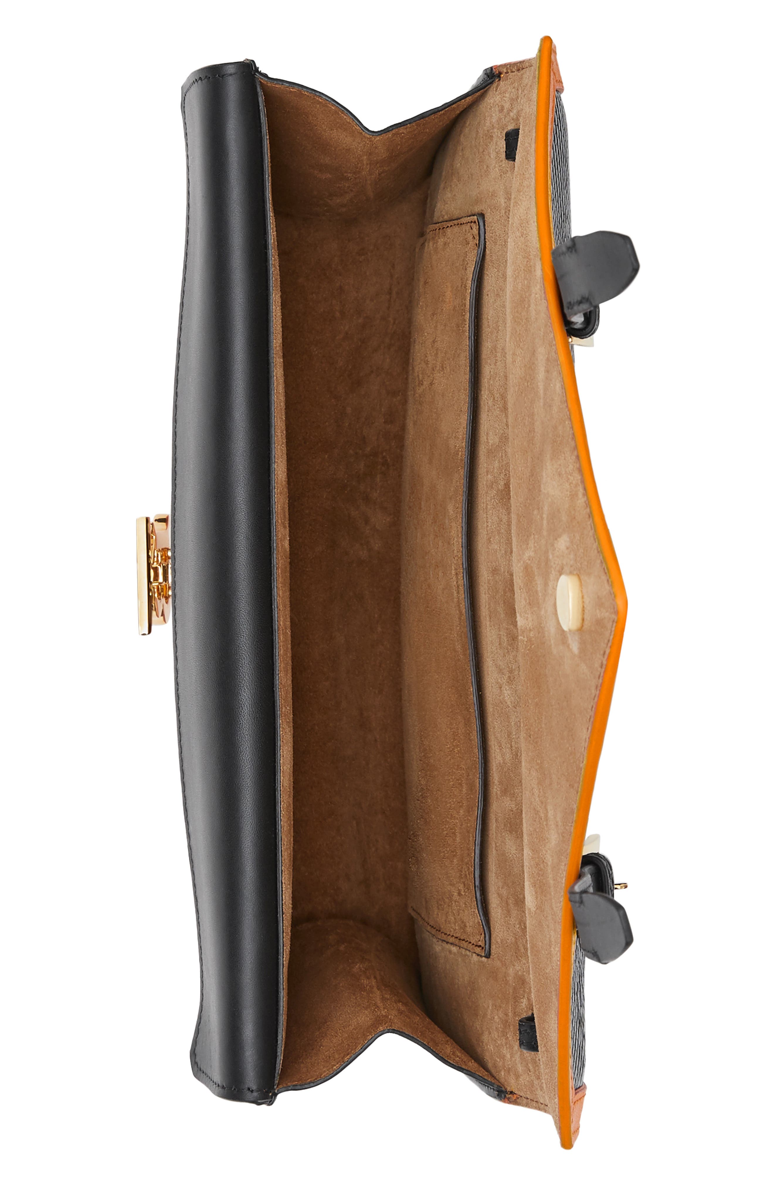 Burberry Burberrry Small TB Monogram Lizard Embossed Leather Envelope Bag, Alternate, color, 