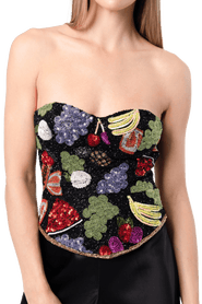 Self-Adore Fruit Hand Beaded Embellished Corset Top