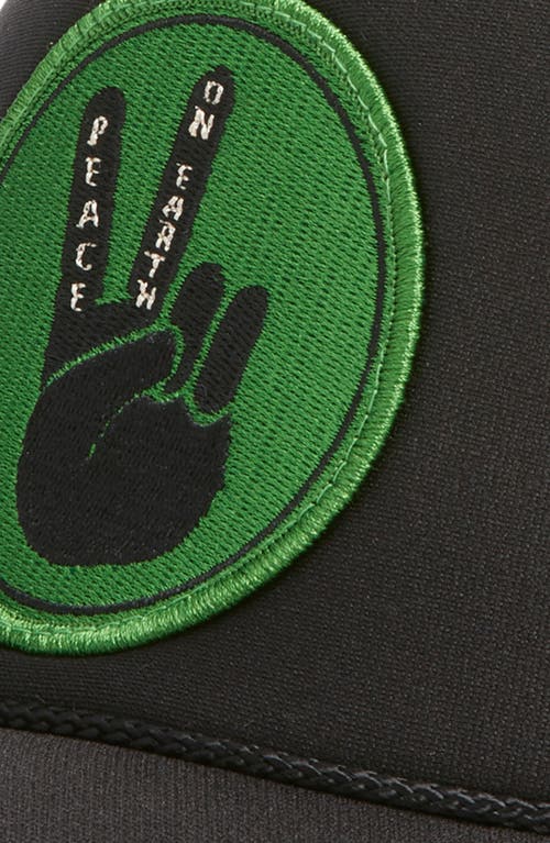Friday Feelin ' Peace On Earth Patch Trucker Hat In Black