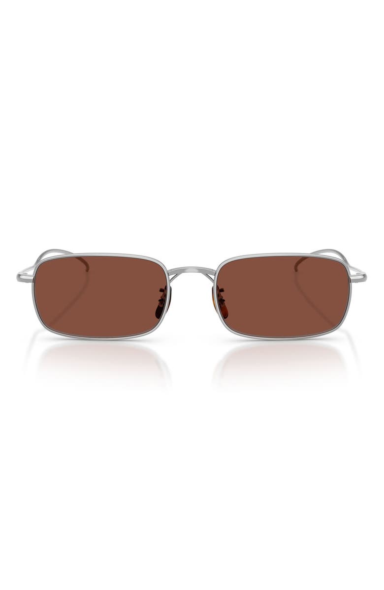 Oliver Peoples TK-14 53mm Rectangular Sunglasses, Main, color, Silver / Burgundy