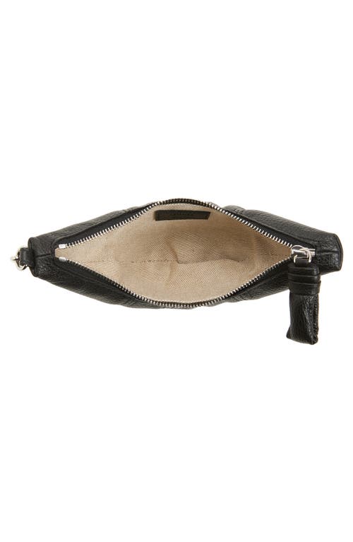 Lemaire Croissant Leather Crossbody Coin Purse In Black